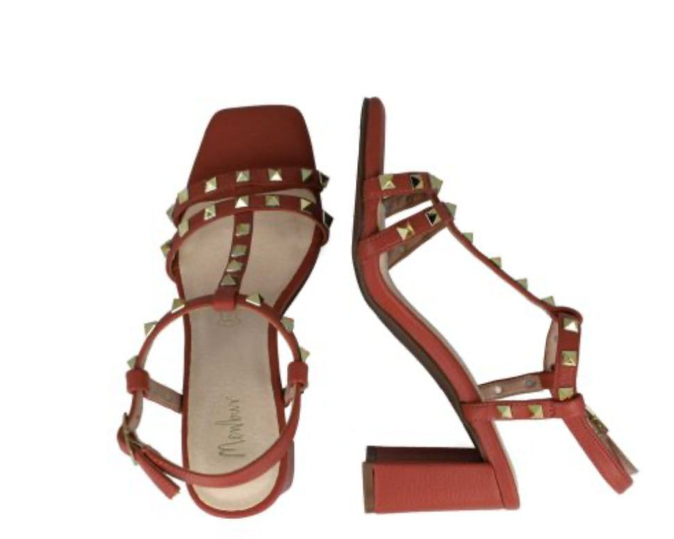 SANDALI BORCHIATI DONNA “MENBUR” 23866 COLORE RUGGINE PRIMAVERA/ESTATE 2025