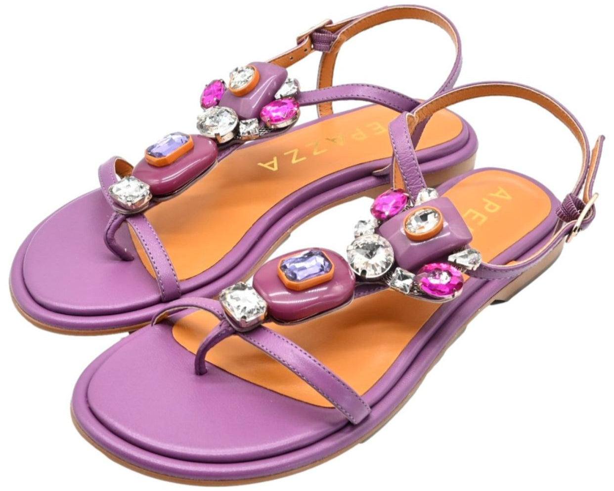 SANDALI DONNA “APEPAZZA ” FEDORA PRIMAVERA ESTATE 2025 PELLE LILLA