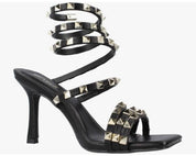 SANDALI BORCHIATI  DONNA “MENBUR” 23791 NERO PRIMAVERA/ESTATE 2025