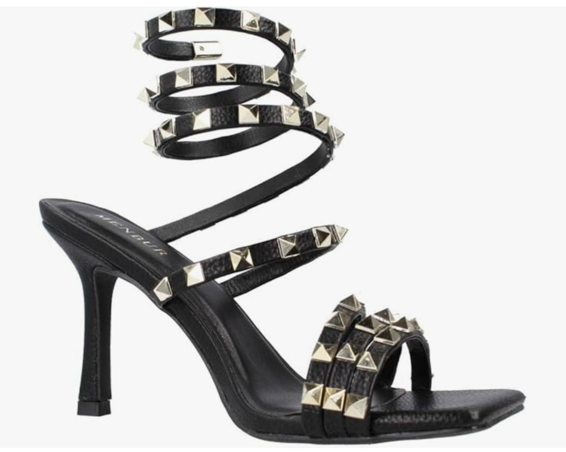 SANDALI BORCHIATI  DONNA “MENBUR” 23791 NERO PRIMAVERA/ESTATE 2025