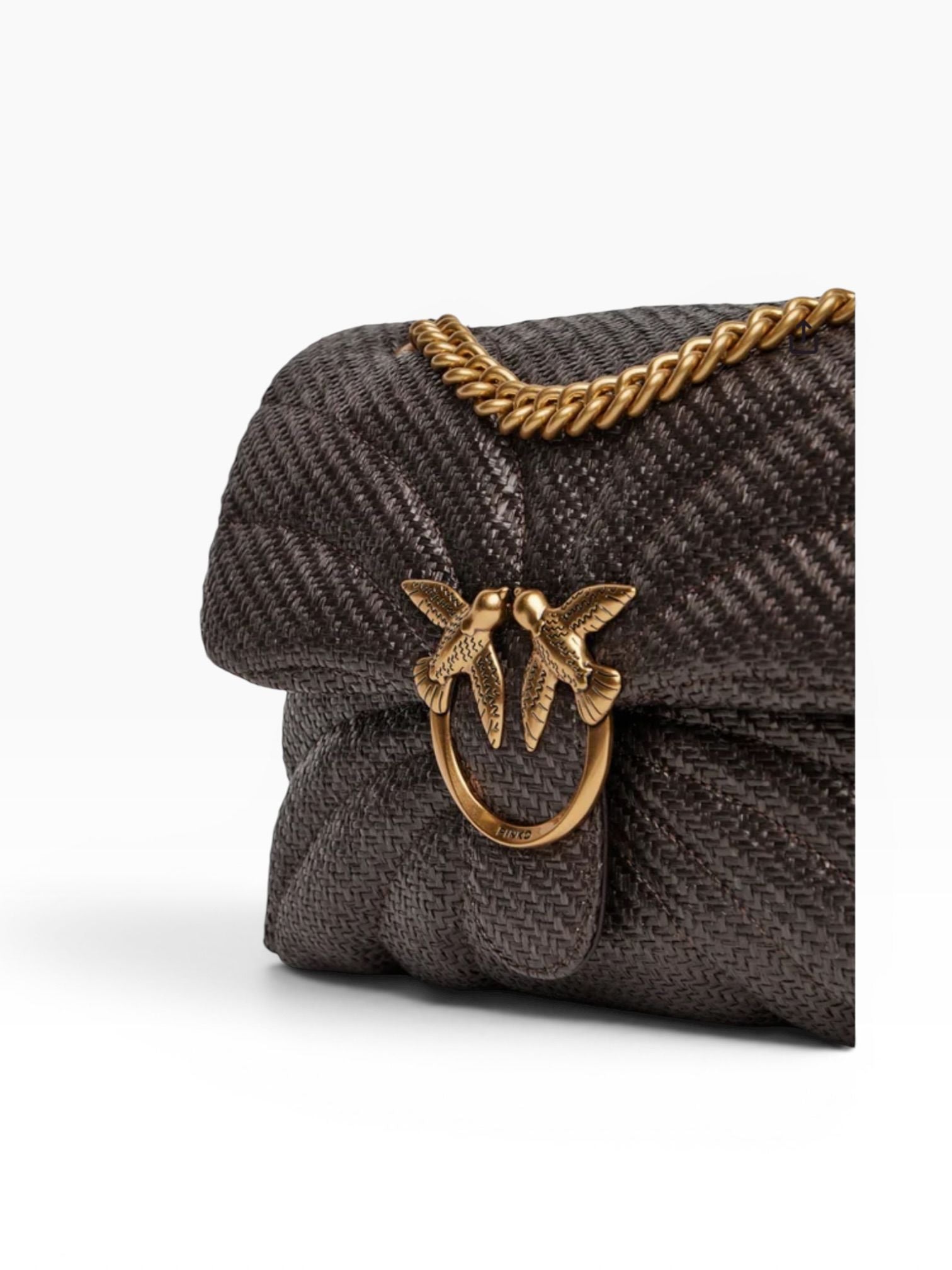 BORSA DONNA “PINKO ” LOVE PUFF CLASSIC RAFIA BUTTERFLY TESTA DI MORO