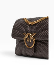 BORSA DONNA “PINKO ” LOVE PUFF CLASSIC RAFIA BUTTERFLY TESTA DI MORO