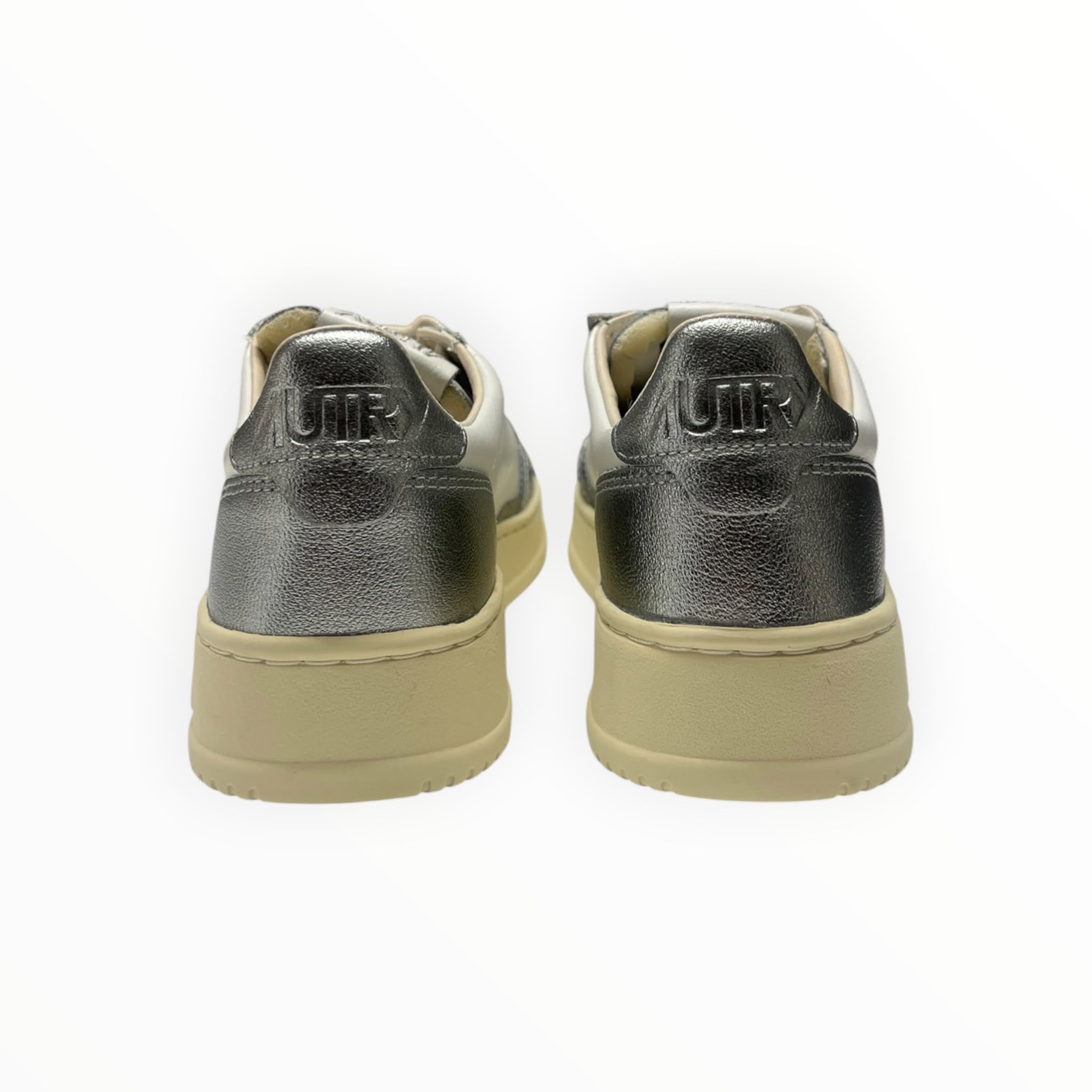 SNEAKERS DONNA “AUTRY” MEDALIST AULW WB44 PELLE BIANCO/ARGENTO METAL