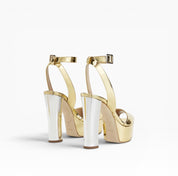 Sandali Tacco Plateau  Donna “GIUSEPPE ZANOTTI” 1I000085 OU90361SHORPE23 Specchio Oro/Argento