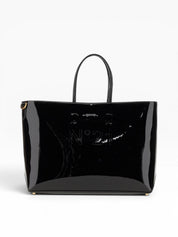Borsa Donna "N°21" TOTE SHOPPER GRANDE PELLE VERNICE NERO