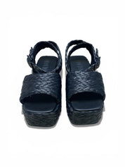 Sandali Zeppa Donna “ANTOLINA” AN13020.001 Rafia Nero