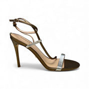 SANDALI DONNA “GUESS” FL5KADLEM03 Pelle Metallic Platino