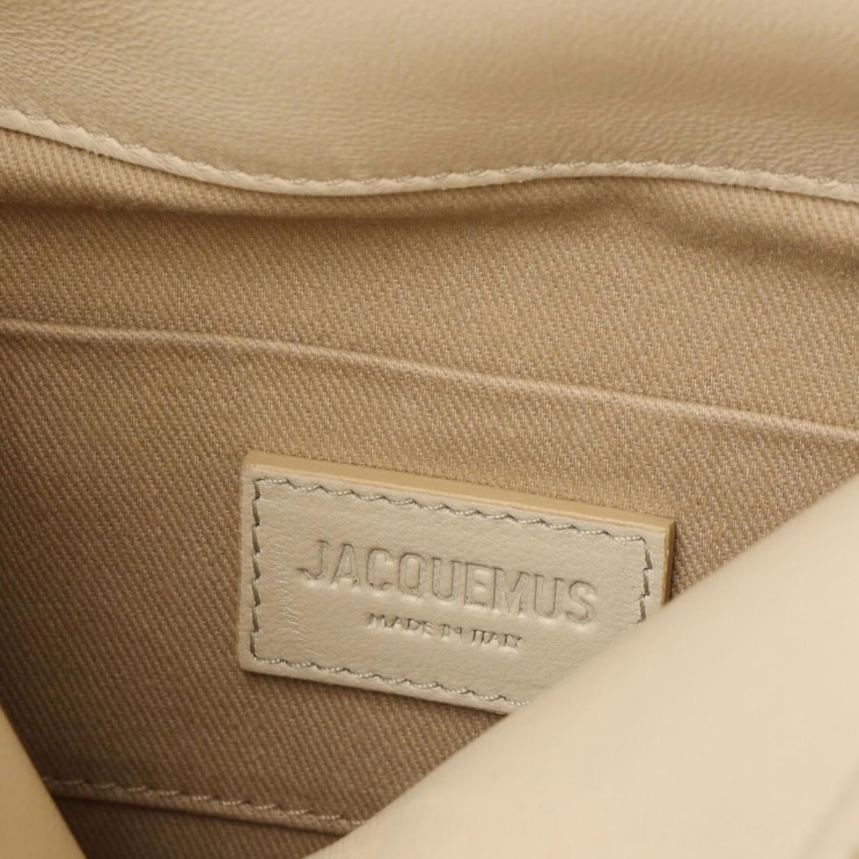 BORSA DONNA “JACQUEMUS” LA POCHETTE ROND CARRE’ PRIMAVERA ESTATE 2025 AVORIO