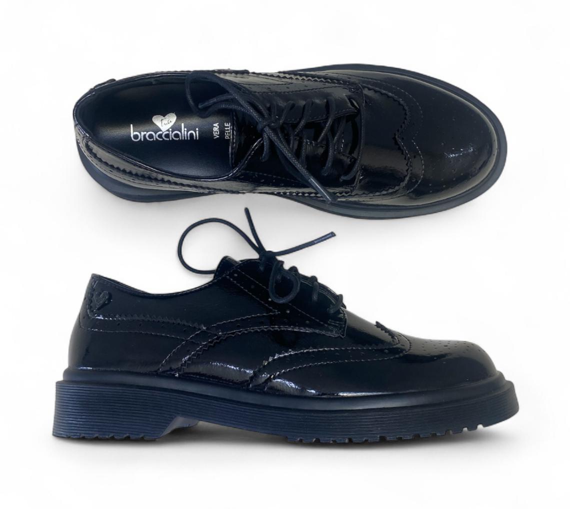 Stringata Francesina  Donna “BRACCIALINI” L92 Nero