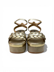 Sandali Donna "JANET & JANET" J-152 CLAIRE Vera Pelle Laminato Oro