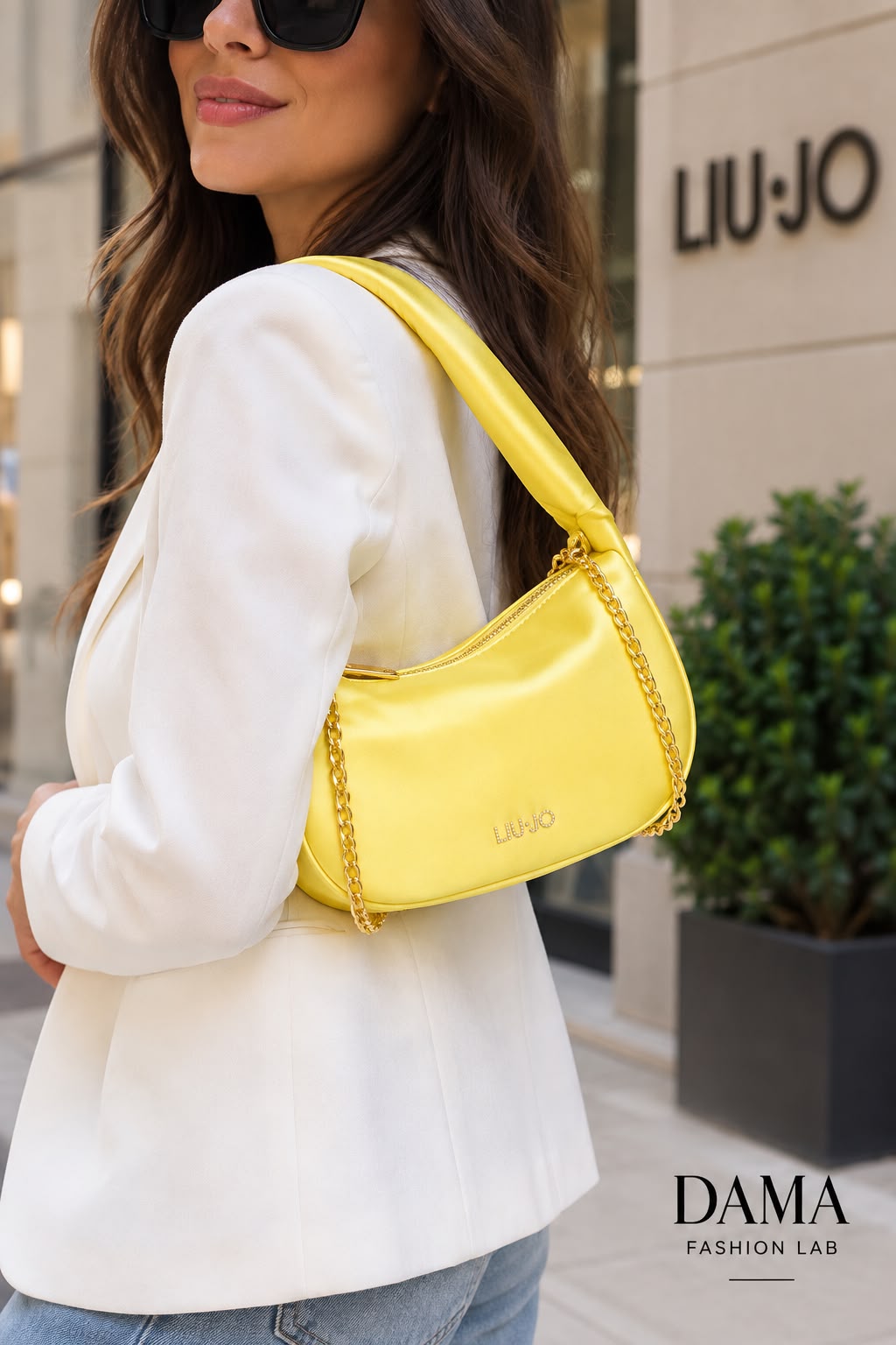 BORSA DONNA “LIU JO” AA3286 TO426 S HOBO NYLON  GIALLO LIME