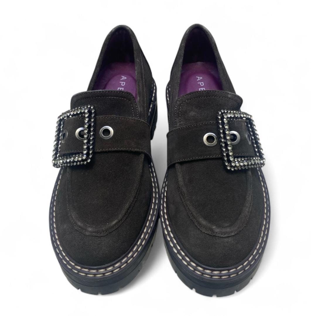 Mocassini Donna “Apepazza” F3COMBAT52/SUE Carola Pelle Marrone Scuro