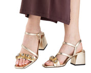 SANDALI DONNA “BRACCIALINI” BB54 PRIMAVERA ESTATE 2025 LAMINATO ORO