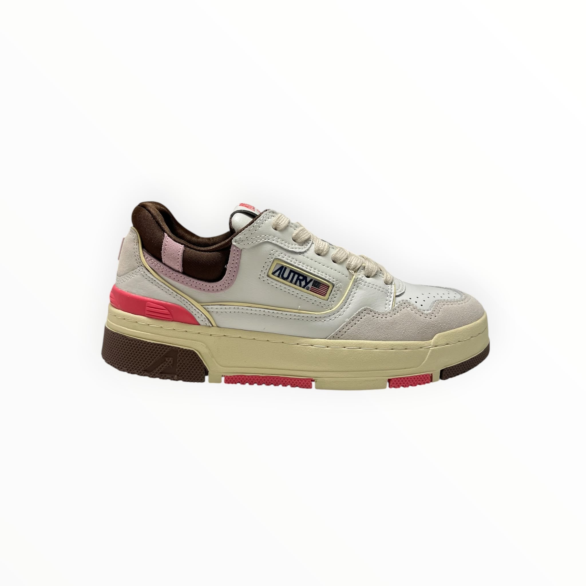 SNEAKERS DONNA “AUTRY” CLC ROLW MM35 PELLE BIANCO/ROSA