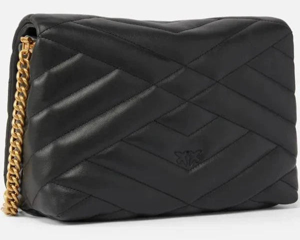 BORSA DONNA “PINKO ” CLICK LOVE PUFF CLASSIC PRIMAVERA ESTATE 2025 NERO